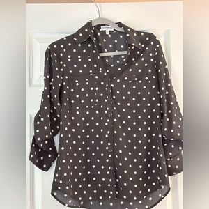 Express polka dot portofino button down shirt